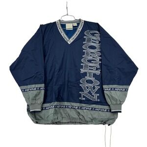 Georgetown Hoyas Windbreaker Pullover Mens 2XL Navy Vintage 90s V-Neck Jacket